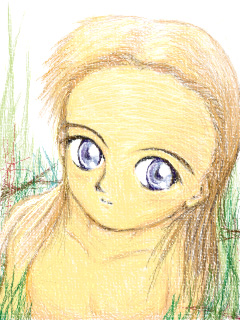 a girl in a blue edge