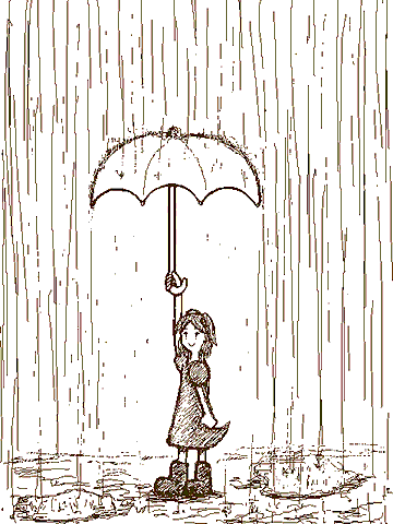 It rains cats and dogs.